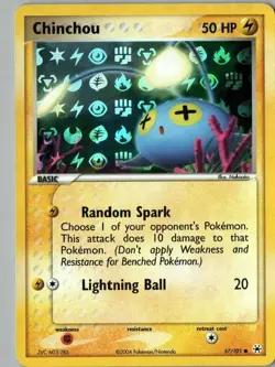 Pokemon TCG Chinchou Hidden legends reverse holo 57/101LP - Image 1