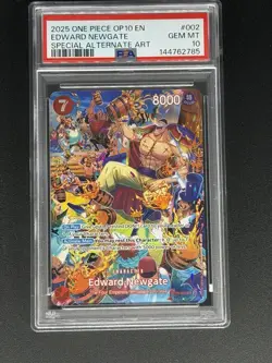 2025 ONE PIECE OP10-ROYAL BLOOD SPECIAL ALTERNATE ART #002 EDWARD NEWGATE PSA 10 - Image 1