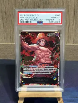 Portgas D. Ace 2024 One Piece 2nd Anniversary Tournament Winner #002 PSA 10 - Image 1