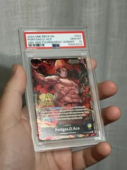 Portgas D. Ace 2024 One Piece 2nd Anniversary Tournament Winner #002 PSA 10 - Image 2