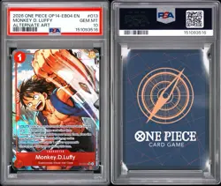 2026 One Piece Monkey D Luffy OP14-EB04 013 Alt Art The Azure Sea's Seven PSA 10 - Image 3
