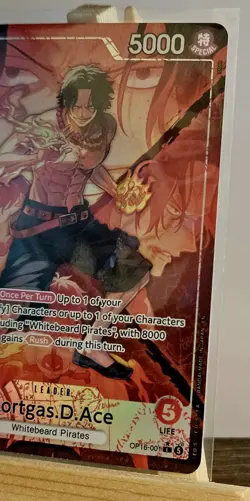 2026 OP16-001 Portgas.D.Ace Leader Alt Art One Piece TCG English - Image 4