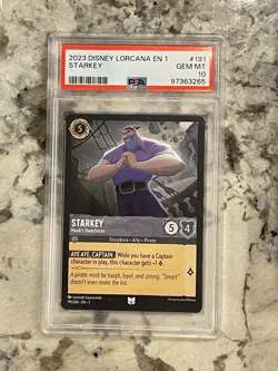 Disney Lorcana First Chapter Starkey #191 Hook's Henchman PSA 10 - Image 1