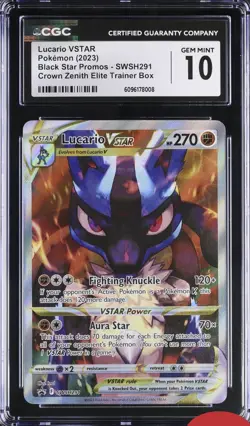 Pokemon TCG CGC 10 Lucario VSTAR SWSH291 SWSH Promo Cards Holo ENG 2023 - Image 1
