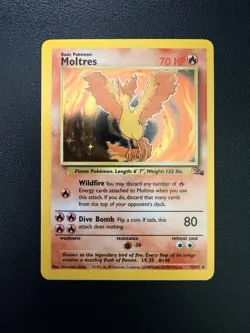 Pokemon Moltres TCG Fossil Card 12/62 Holo Unlimited Rare NM Condition - Image 1