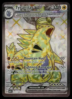 Tyranitar ex 211/197 Tera Full Art Obsidian Flames Pokemon Card NM - Image 1