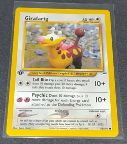 Pokemon Card - 1st Edition Girafarig - Neo Destiny - 66/105 - Image 1