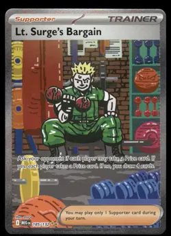 Pokemon Cards Lt. Surge's Bargain 185/132 Mega Evolution NM - Image 1