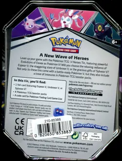 V Heroes Tin SEALED Espeon V (4 Booster Packs Pokemon Card) - Image 2