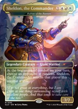 Ruhan of the Fomori - Sheldon, the Commander (Rainbow Foil) [Secret Lair: - Image 1