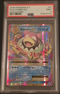 2016 Pokemon XY Evolutions M Slowbro EX 27/108 PSA MINT 9 - Image 1