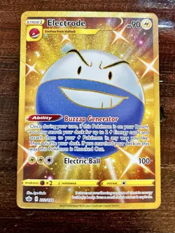 Electrode 222/198 Pokemon Chilling Reign Gold Secret Rare Shiny Holo NM - Image 1