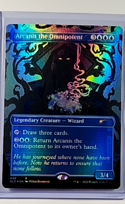 MTG Magic the Gathering Secret Lair Borderless Foil #498 Arcanis the Omnipotent - Image 1