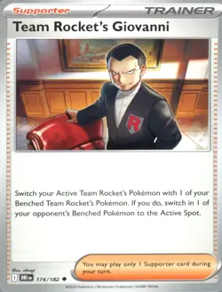 Team Rocket's Giovanni 174/182 Uncommon Destined Rivals Pokemon Near Mint - Image 1