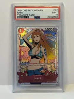2024 One Piece Op06 English Nami Treasure Rare PSA 9 - Image 1
