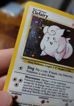 Clefairy 5/102 Unlimited Base Set Holo Rare Pokemon Card DMG Not an Error - Image 4