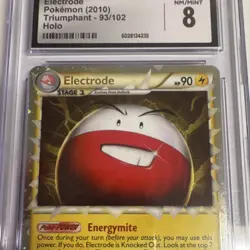 CGC 8 Electrode Triumphant 93/102 Rare Holo 90HP English 2010 - Image 3