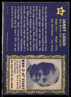 1953 Topps Who-Z-at Stars Janet Leigh EXMT SET Break #44 - Image 2
