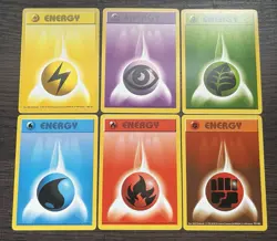 Lot Of 10 Pokemon TCG WOTC Shadowless Energies LP/MP - Image 1