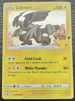 Zekrom 010/025 Pokemon TCG Sword & Shield Celebrations Holo MINT NM - Image 1