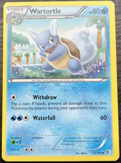 Wartortle 30/149 Pokemon TCG Black & White Boundaries Crossed Light Play LP - Image 1