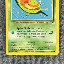 Vintage Pokemon Neo Discovery Weedle 70/75 Common NM - Image 4