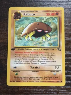 Kabuto 50/62 Fossil Common 1st Edition Vintage Pokemon NM - Image 1