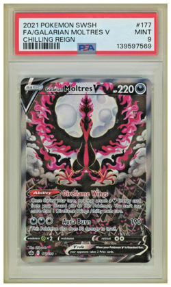 2021 Pokemon Sword & Shield - Chilling Reign Galarian Moltres V Full Art #177 - Image 1