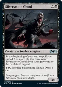 MTG Silversmote Ghoul - Foil, Core Set 2021, Heavily Played, English - Image 1