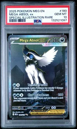 2025 POKEMON MEG EN-MEGA EVOLUTION SIR MEGA ABSOL EX 180 PSA 10 GEM MINT - Image 1