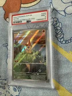2025 Pokemon SVP En Victini Unova Illus Collection #208 PSA 9 Mint - Image 3