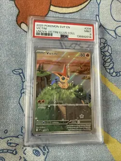 2025 Pokemon SVP En Victini Unova Illus Collection #208 PSA 9 Mint - Image 4