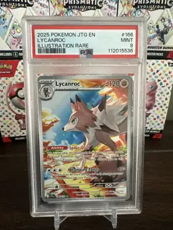 Pokemon Lycanroc Illustration Rare 2025 Journey Together 166/159 PSA 9 - Image 1