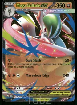 Mega Gallade ex 048/086 Double Rare ME04: Chaos Rising Pokemon Near Mint - Image 1
