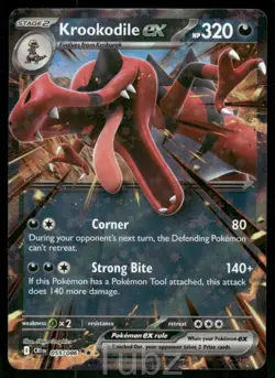 Krookodile ex 055/086 Double Rare ME04: Chaos Rising Pokemon Near Mint - Image 1