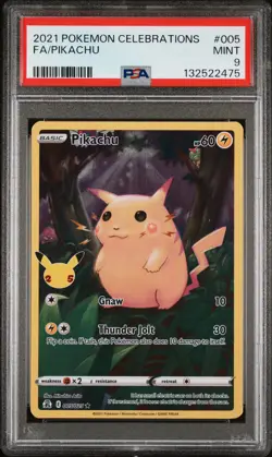 2021 POKEMON CELEBRATIONS #005 FULL ART/PIKACHU PSA 9 - Image 1