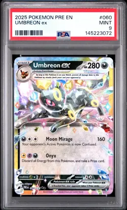 2025 POKEMON PRE EN-PRISMATIC EVOLUTIONS #060 UMBREON EX PSA 9 - Image 1