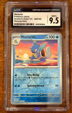 Pokemon TCG 2023 Wartortle #008/165 Reverse Holo Scarlet & Violet 151 CGC 9.5 MT - Image 1