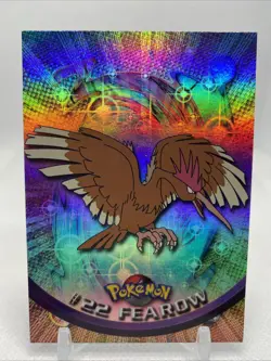 1999 Topps Pokemon TV #22 Fearow Rainbow Foil Blue Logo - Image 1