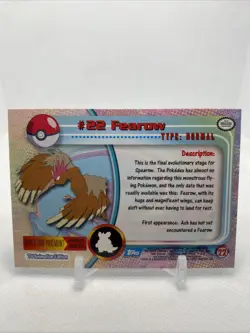 1999 Topps Pokemon TV #22 Fearow Rainbow Foil Blue Logo - Image 2