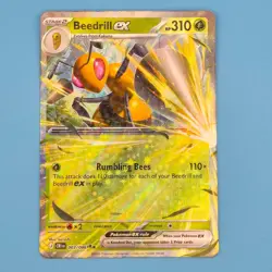 BEEDRILL EX 003/086 DOUBLE RARE ME04: CHAOS RISING POKEMON NM/M - Image 1