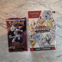 Pokemon TCG Prismatic Evolutions Booster Bundle (6 Packs) + Destined Rivals Pack - Image 1