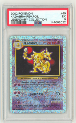 2002 POKEMON LEGENDARY COLLECTION #49 KADABRA-REV.FOIL PSA 5 FRESHLY GRADED - Image 1