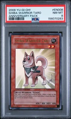 2008 YU-GI-OH! ANNIVERSARY PACK #EN008 SHIBA-WARRIOR TARO PSA 8 - Image 1