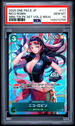 Nico Robin PSA10 2025 One Piece Japanese Mini-Tin Pack Set Vol.2-Bisai #111 - Image 1