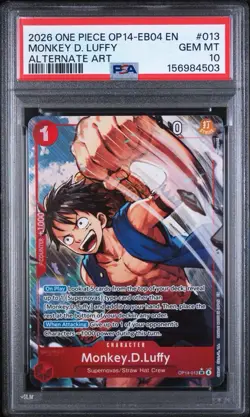 2026 ONE PIECE OP14-EB04 ALTERNATE ART MONKEY D. LUFFY 013 PSA 10 - Image 1