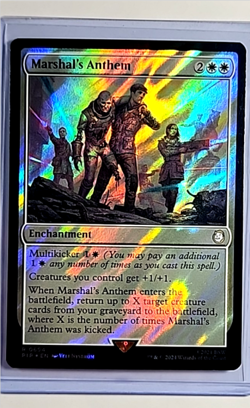 2024 MTG Magic the Gathering PIP Fallout Surge Foil #694 Marshal's Anthem - Image 1