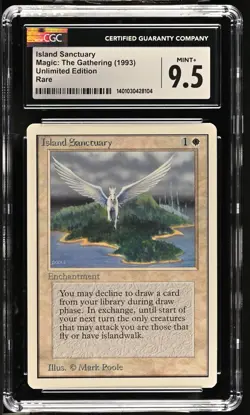 ISLAND SANCTUARY Unlimited Rare CGC 9.5 Vintage MTG [Nostalgium] - Image 1