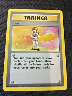 Pokemon Base Set Unlimited Lass Rare Trainer Card 75/102 Lp - Image 1