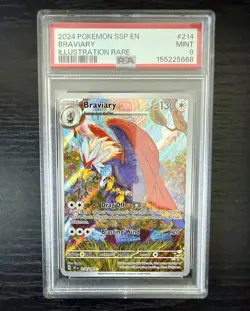 Pokemon TCG Braviary Card Sv08: Surging Sparks 214/191 2024 Illustration Rare - Image 1
